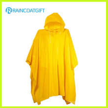 Rvc-181 Poncho de lluvia de PVC amarillo adulto reutilizable